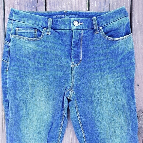 Chico's So Lifting Slim Leg Denim Blue Jeans Women's Small (4) Pants Sandblast - Picture 3 of 8